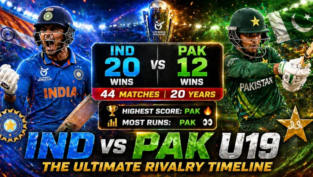 Pakistan National Under-19 Cricket Team vs India National Under-19 Cricket Team Timeline