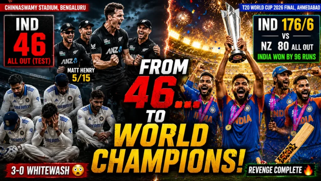 India National Cricket Team vs New Zealand National Cricket Team Timeline