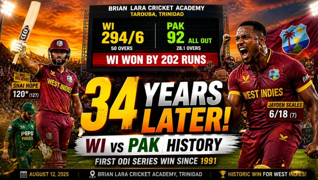 West Indies Cricket Team vs Pakistan National Cricket Team Timeline