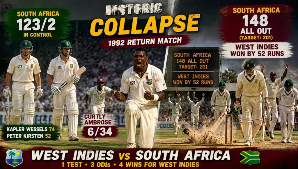 West Indies Cricket Team vs South Africa National Cricket Team Timeline