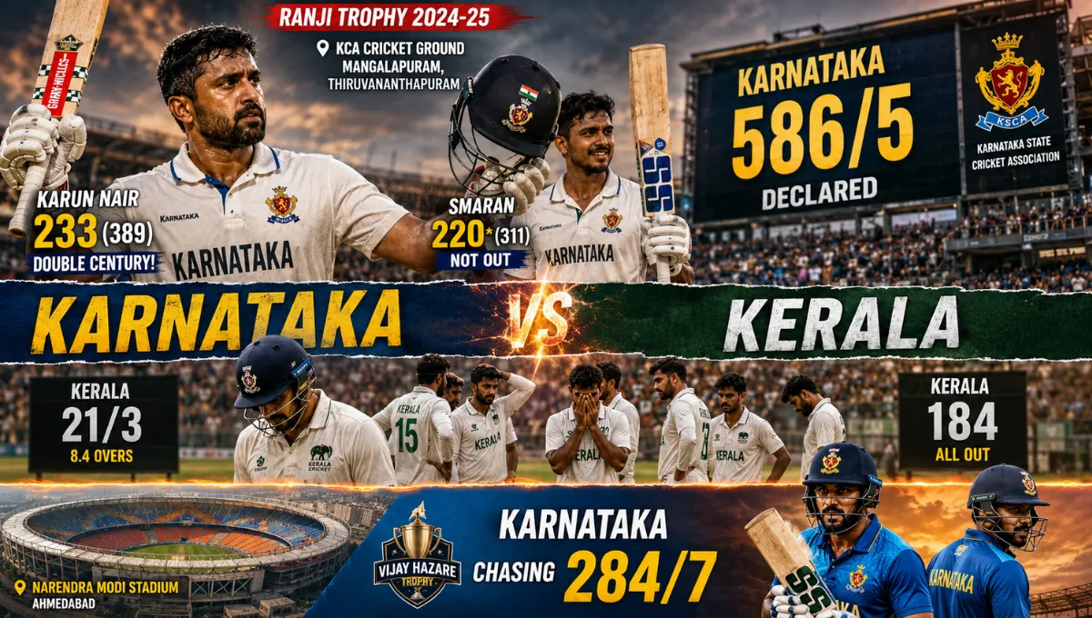 Kerala Cricket Team vs Karnataka Cricket Team Match Scorecard