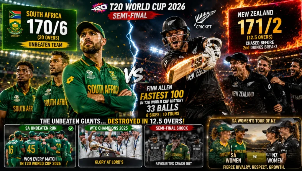 New Zealand national cricket team vs South Africa national cricket team timeline
