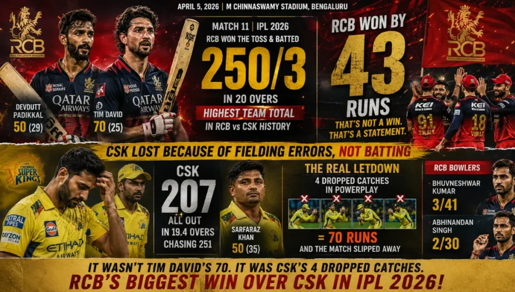 Royal Challengers Bengaluru vs Chennai Super Kings Match Scorecard
