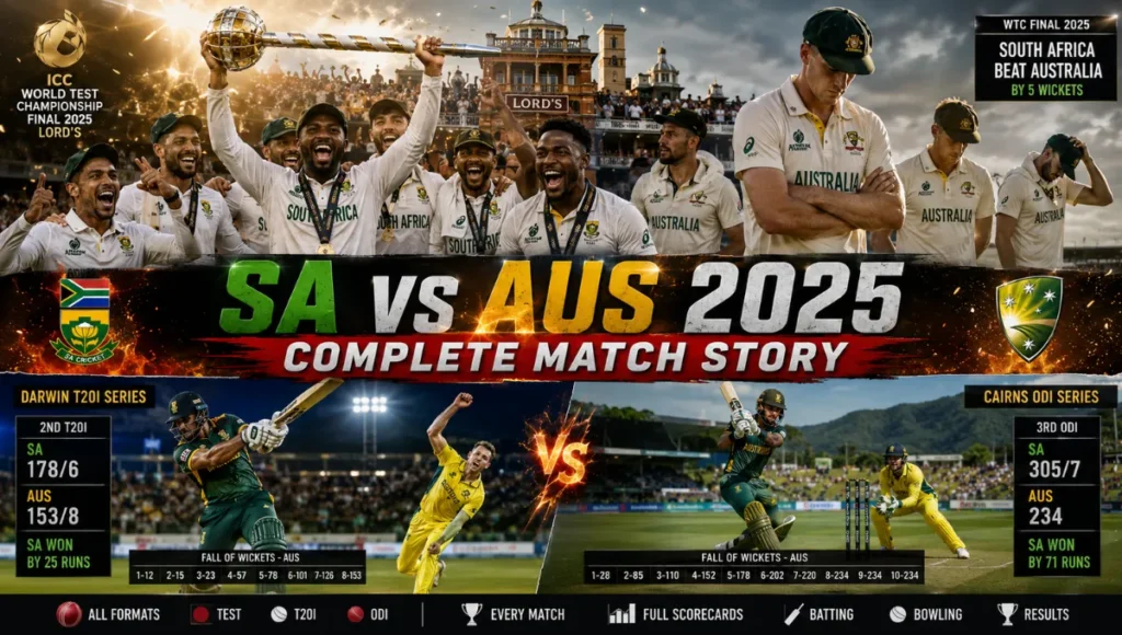 South Africa National Cricket Team Vs Australian Men’s Cricket Team Match Scorecard