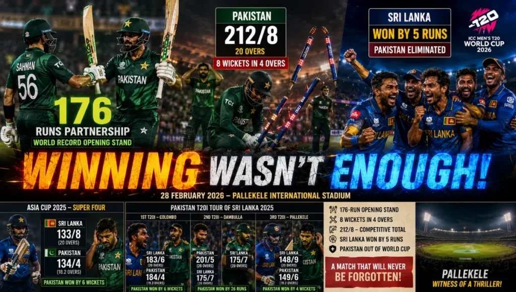 Sri Lanka National Cricket Team Vs Pakistan National Cricket Team Match Scorecard