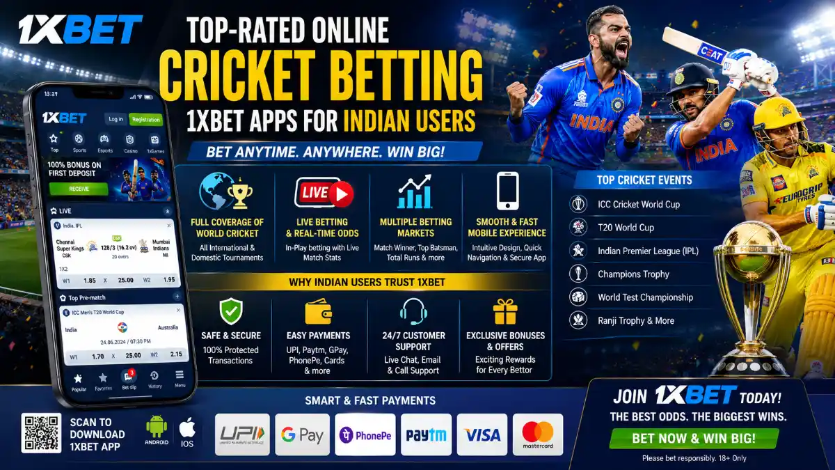 Top-Rated Online Cricket Betting 1xBet Apps for Indian Users