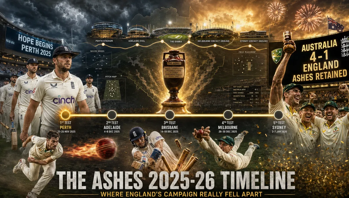 Australian Men’s Cricket Team Vs England Cricket Team Timeline