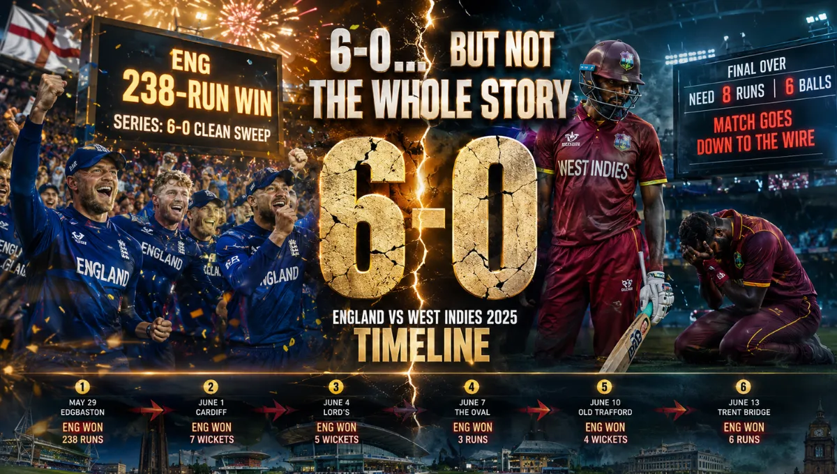 England Cricket Team Vs West Indies Cricket Team Timeline