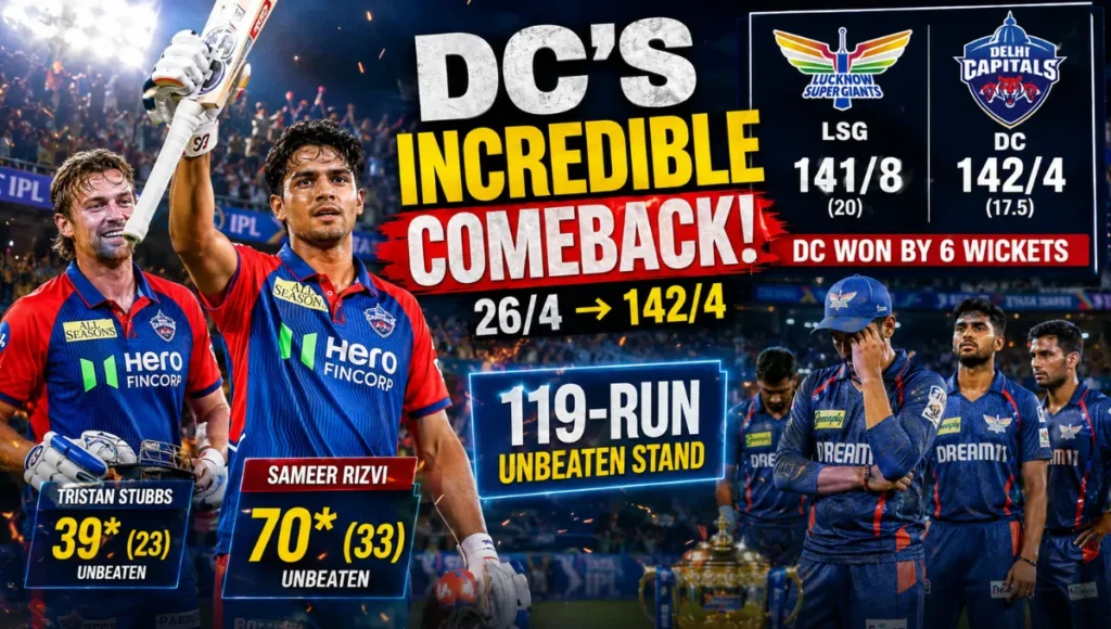 Lucknow Super Giants Vs Delhi Capitals Match Scorecard