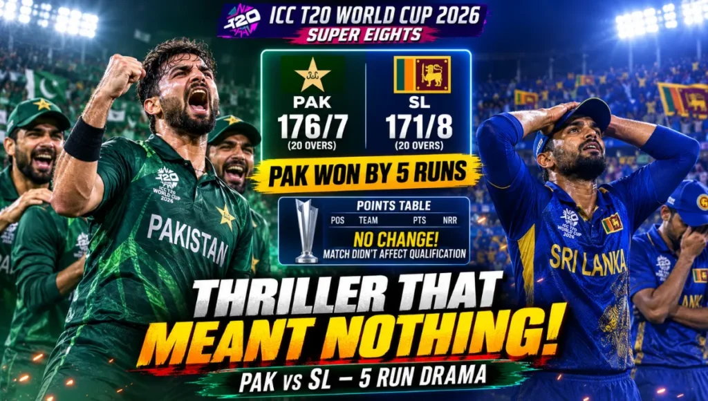 Pakistan National Cricket Team Vs Sri Lanka National Cricket Team Match Scorecard