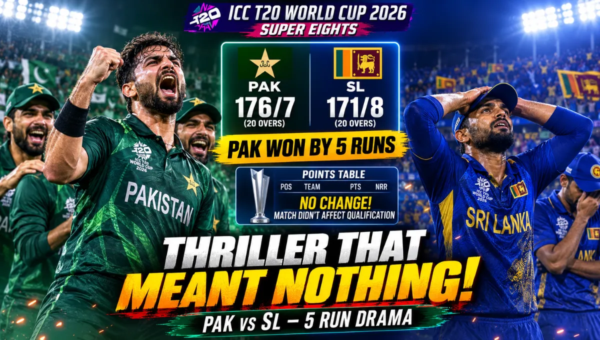 Pakistan National Cricket Team Vs Sri Lanka National Cricket Team Match Scorecard