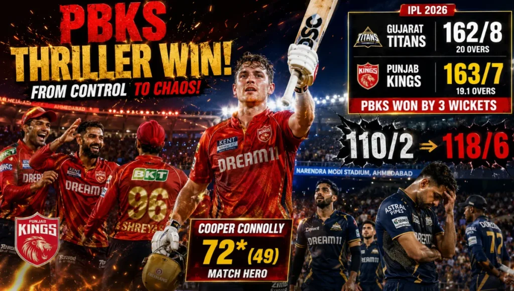 Punjab Kings Vs Gujarat Titans Match Scorecard